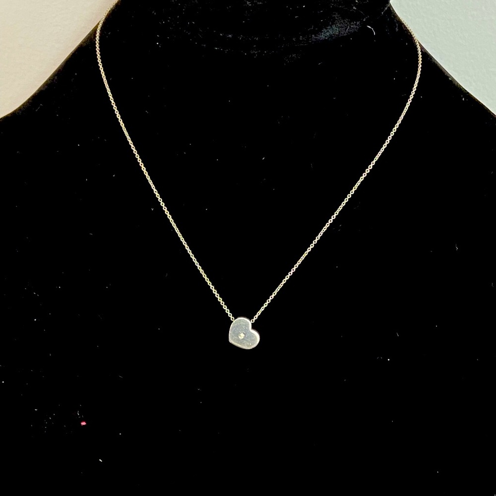 Tiffany & Co. small heart with diamond necklace